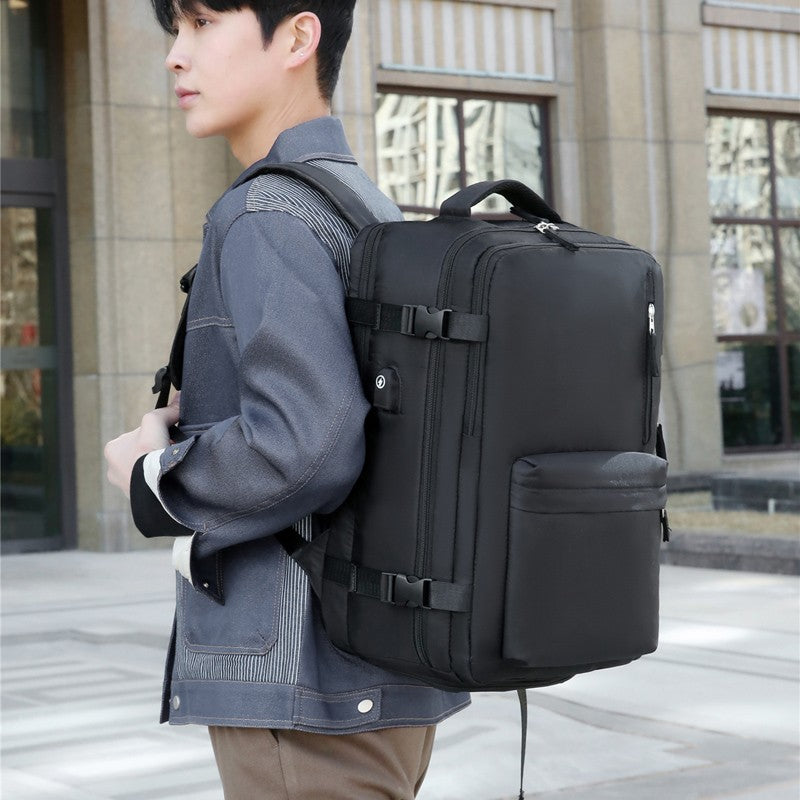 Sac à dos de voyage professionnel extensible, sac à dos résistant à l'eau pour ordinateur portable 15,6 pouces avec port de charge USB externe, sac de jour décontracté à multiples poches pour