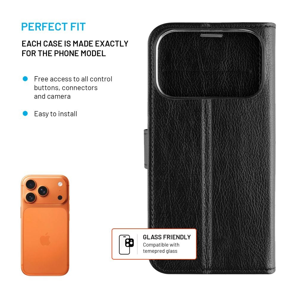 FIXED Coque de téléphone Opus pour Apple iPhone 17 Pro, noir