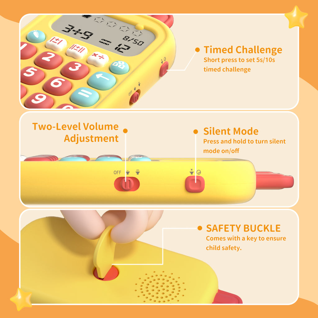 alilo Jeux de mathématiques pour enfants 5 à 12 ans, Jouets de mathématiques pour apprendre l’addition, la soustraction, la multiplication et la division, Jouets éducatifs ludiques portables avec 5 modes, 19 jeux de mathématiques et 50 000 questions