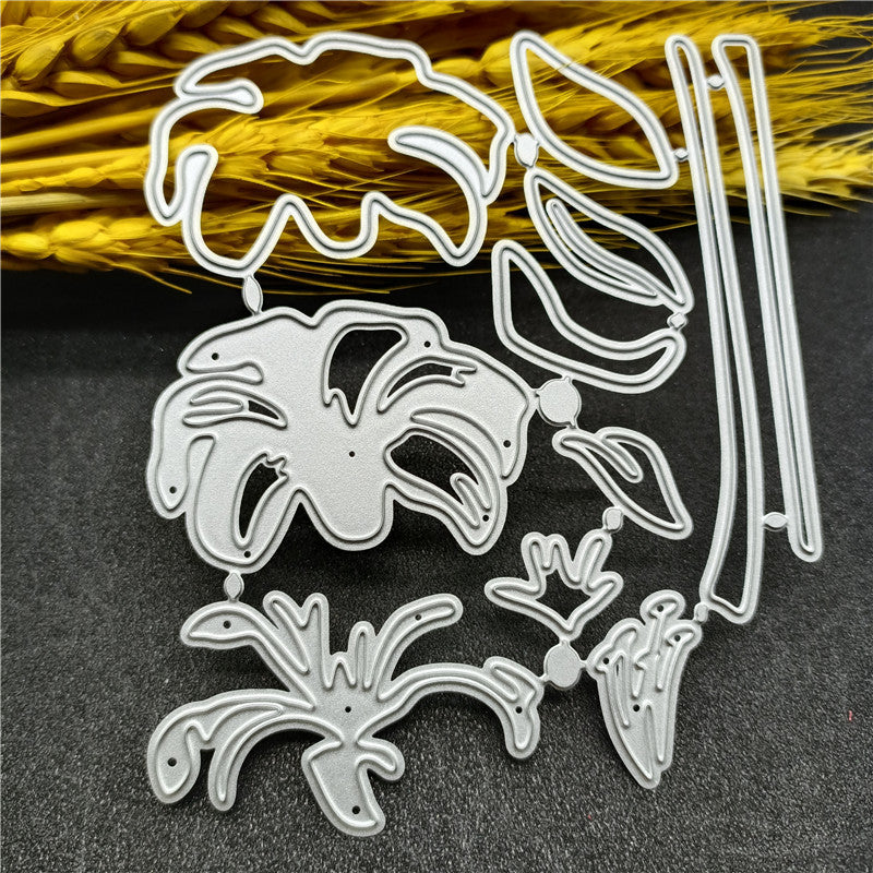 WhereHike Matrices de découpe en métal fleur de lys pour création de cartes, pochoir de gaufrage floral, gabarit pour loisirs créatifs en papier et scrapbooking