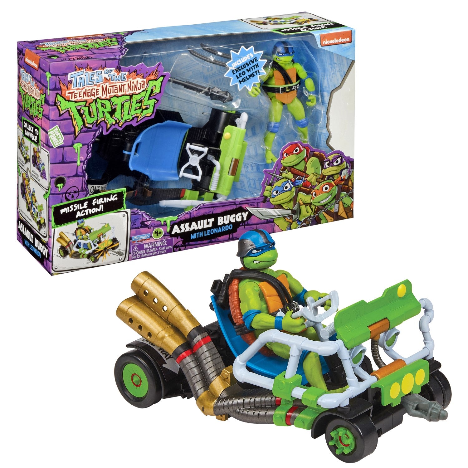 TORTUES NINJA Tortues Ninja, Buggy Véhicule Deluxe, Avec figurine 12 cm, Leonardo, Pour les enfants à partir de 4 ans, T02002