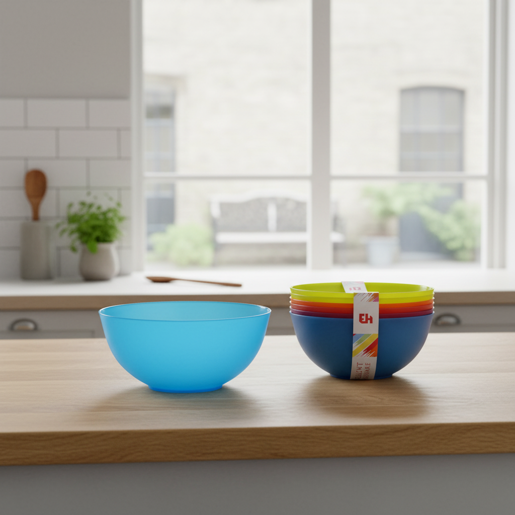 Excellent Houseware Lot de 6 bols ronds en plastique coloré