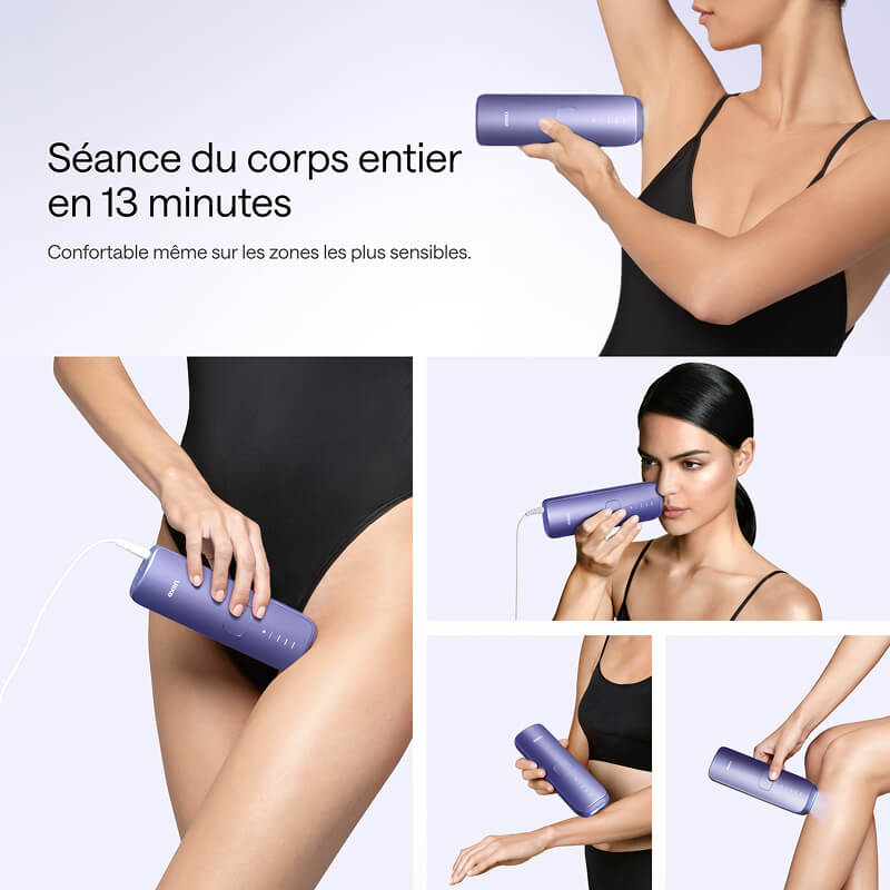 Ulike Air 3 appareil d’épilation à lumière pulsée (IPL) pour le visage et le corps, à utiliser à domicile, alternative à l’épilation au laser, avec système de refroidissement Sapphire Ice pour des résultats indolores et durables, violet foncé