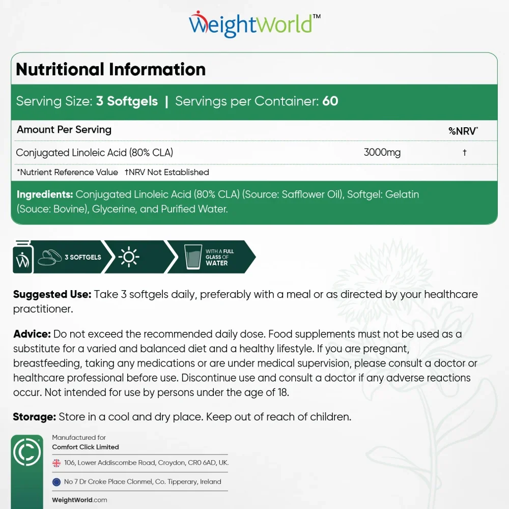 WeightWorld CLA 3000 mg 180 gélules molles