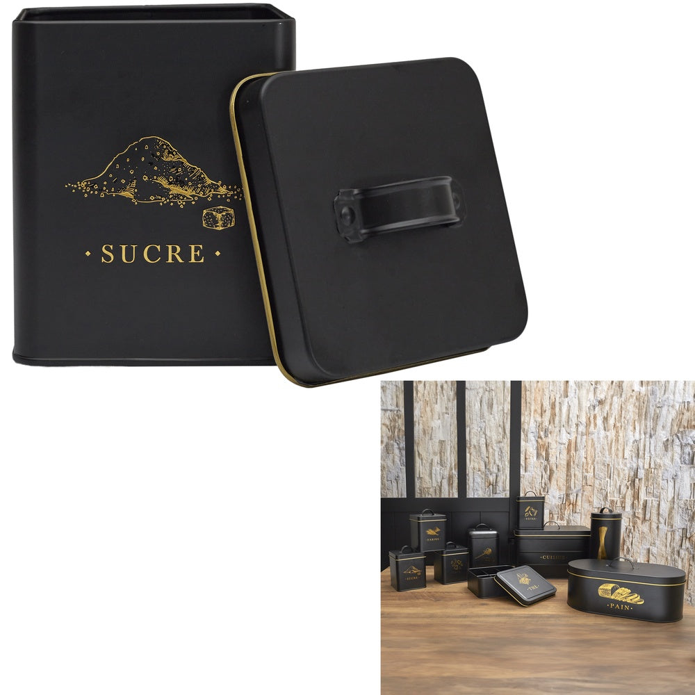 COOK CONCEPT Boîte à sucre en métal noir et doré