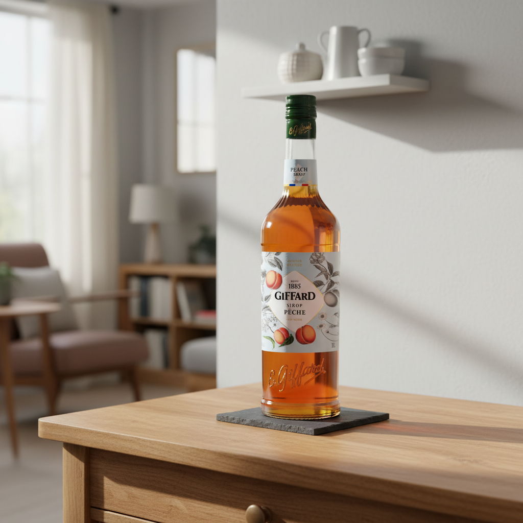 Giffard Sirop pêche pur sucre de canne 1 L
