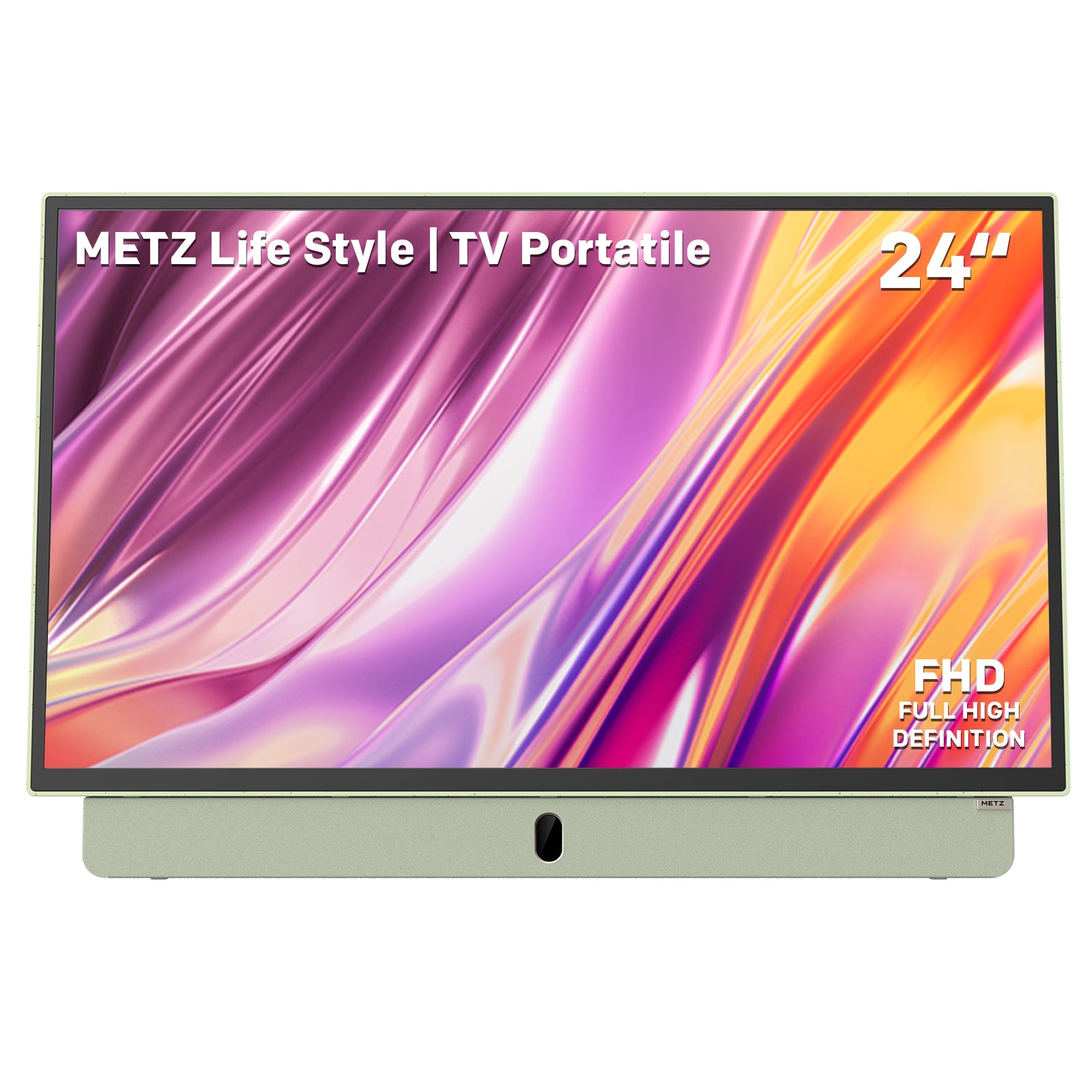 METZ TV Portable 24MPE7200Z Batterie Intégrée, Google TV Vert