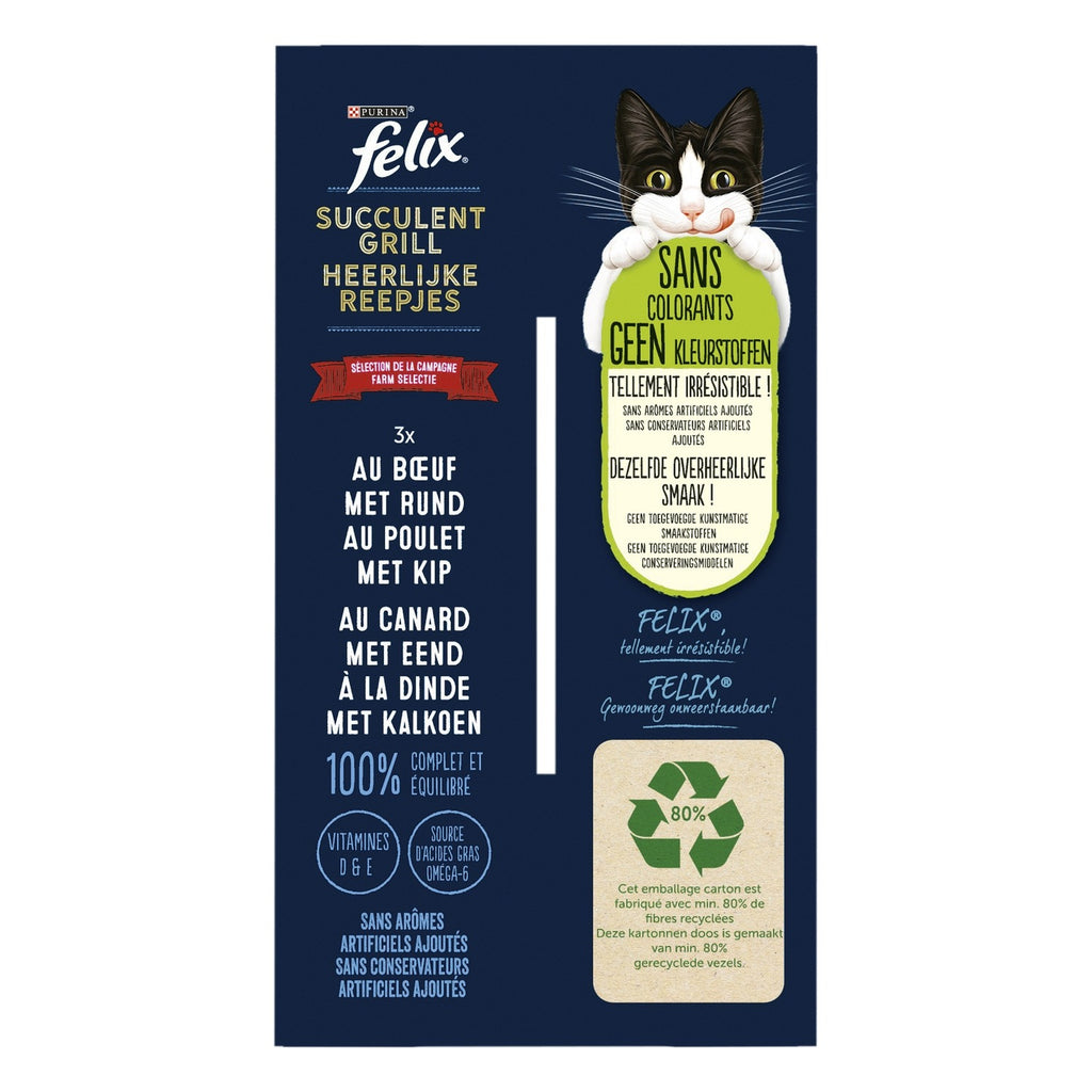 Felix Nourriture pour chat Sélection grillée succulente en sauce - 12 x 85 g