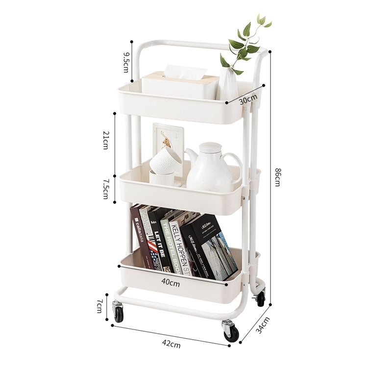 Maxcook Étagère de rangement 3 couches blanche MCWA982