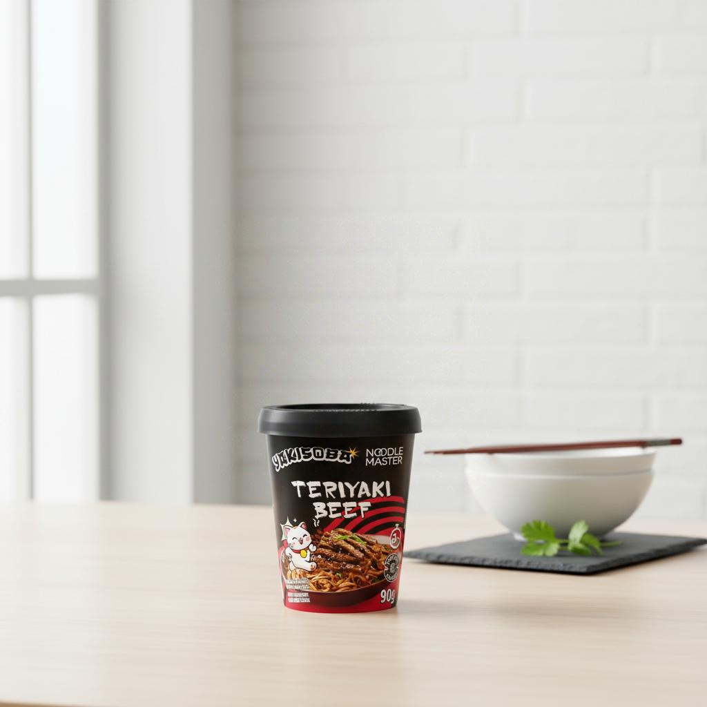 NOODLE MASTER Yakisoba saveur bœuf teriyaki en cup - 90 g