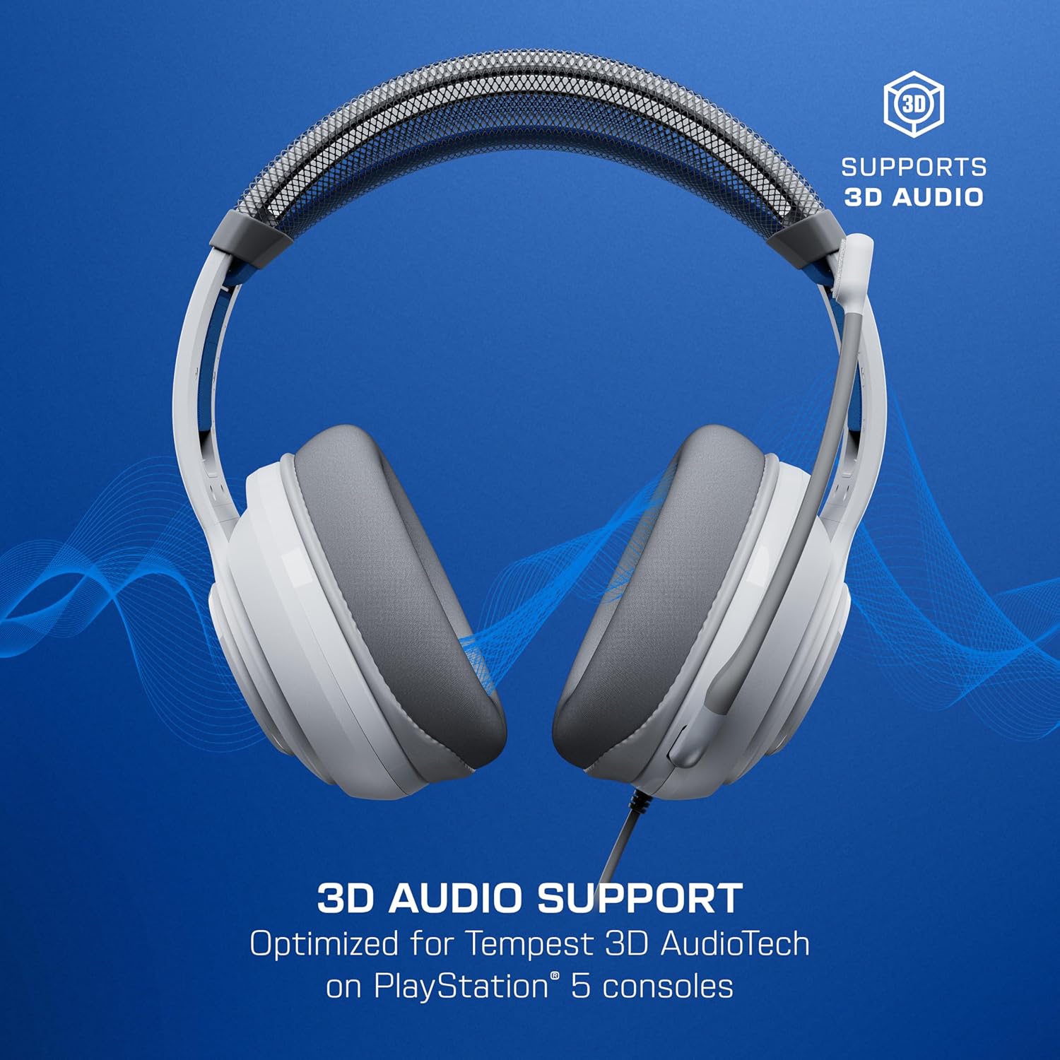 TURTLE BEACH Atlas 200 Playstation Casque Gaming Filaire (Prise 3.5mm) - Micro Muet par Basculement - PS5 & PS4 - Blanc