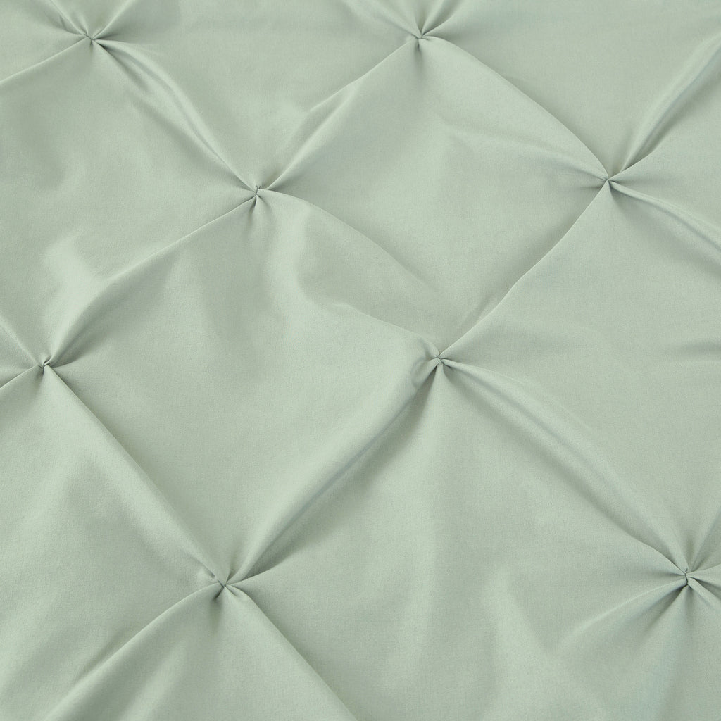 Ensemble housse de couette et taies d'oreiller, vert, effet plissé et brossé, 200 x 220 cm + 80 x 80 cm x 2