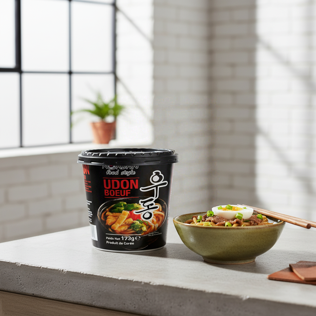 Korean Food Style Bol de nouilles précuites saveur bœuf 173 g