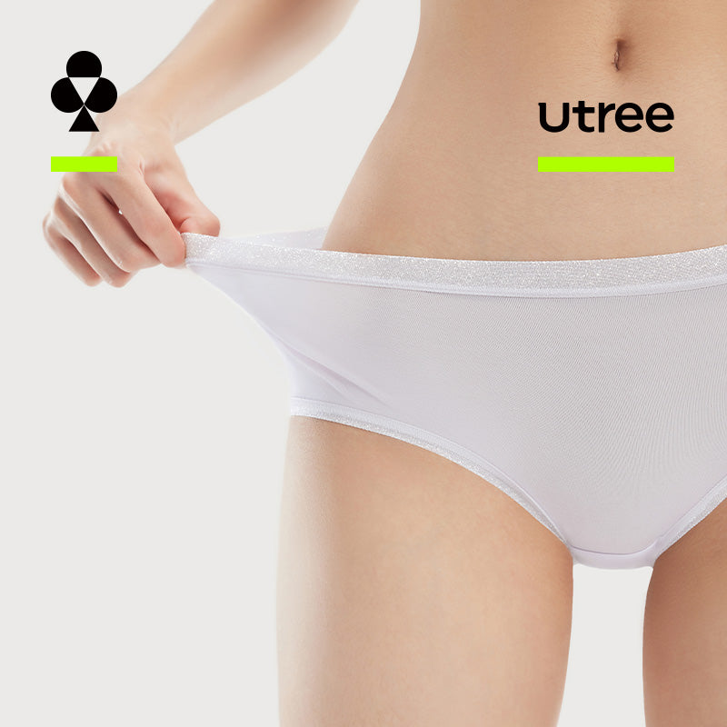 Utree - Nouveauté 2026 - Culottes triangulaires en modal pour femme, antibactériennes, avec entrejambe en coton 100 % - Blanc perle + Peau champagne + Gris pastel - 170/100 (XL)