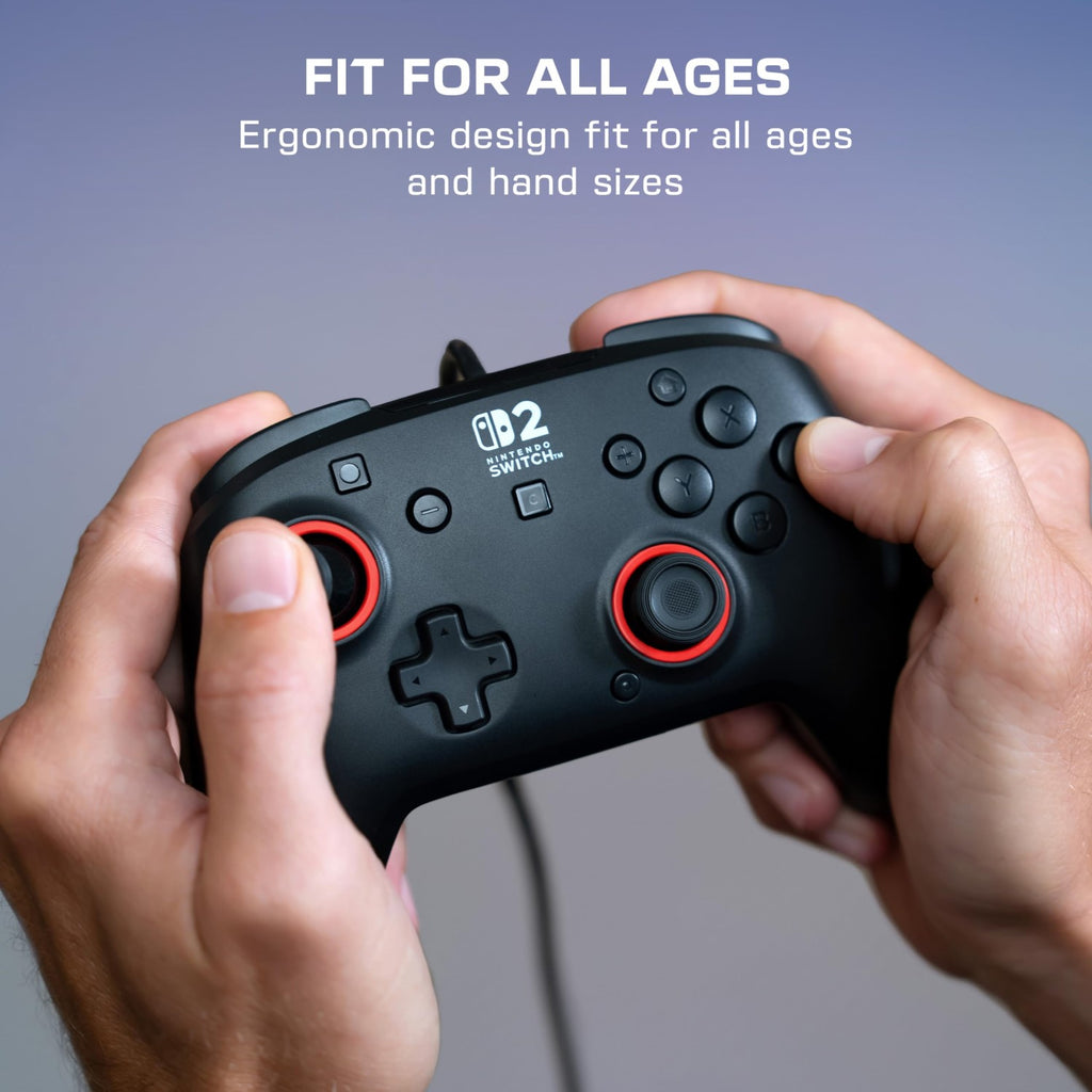 TURTLE BEACH Rematch Gamepad Filaire Manette (USB) - Joysticks à Effet Hall, Bouton C pour GameChat, 2 Boutons d'Action Rapide Assignables - Nintendo Switch 2, Nintendo Switch & Switch OLED - Noir