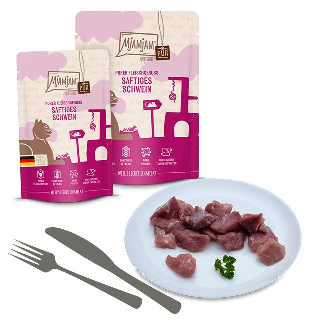 [Peut être servi frais pour l'été] MjAMjAM Quetschie Pur Nourriture humide pour chat au porc 300 g x 6