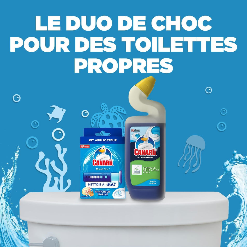 Canard WC Nettoyant Désinfectant pour Toilettes, Action Intense, sans Acide, Marine, 750 ml