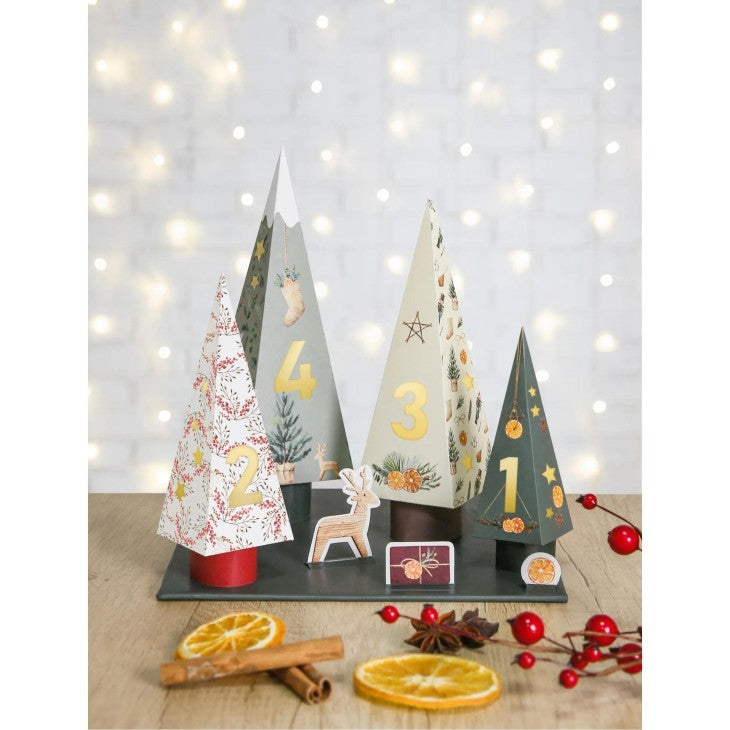 Clairefontaine Kit découverte bougies de l'Avent et sapins - 20,6 x 1,9 x 29 cm