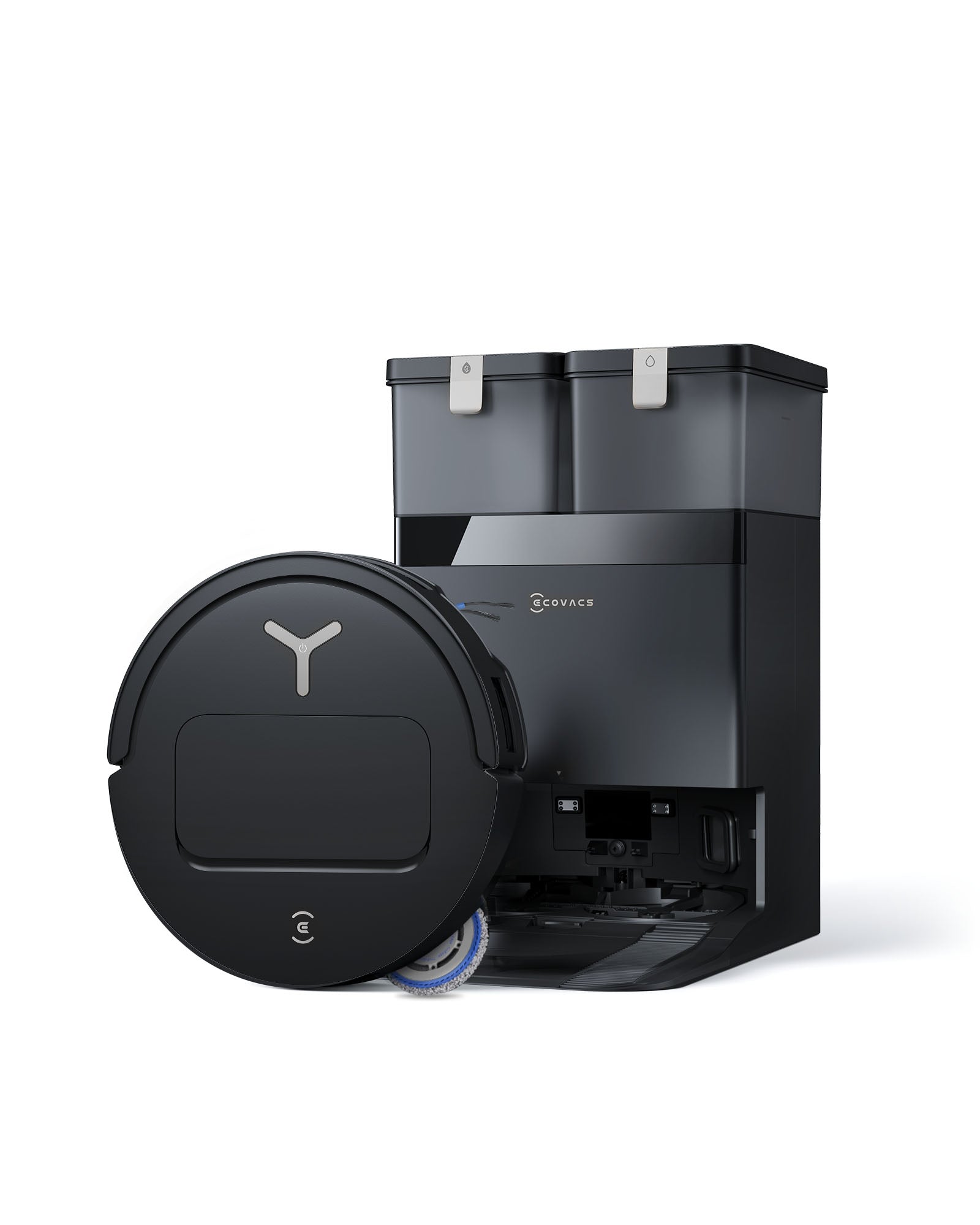 DEEBOT T50 OMNI robot aspirateur et laveur (Noir) avec station OMNI tout-en-un incluant le dosage du nettoyant, OZMO Turbo 2.0, jusqu'à 25 000 Pa de puissance d'aspiration