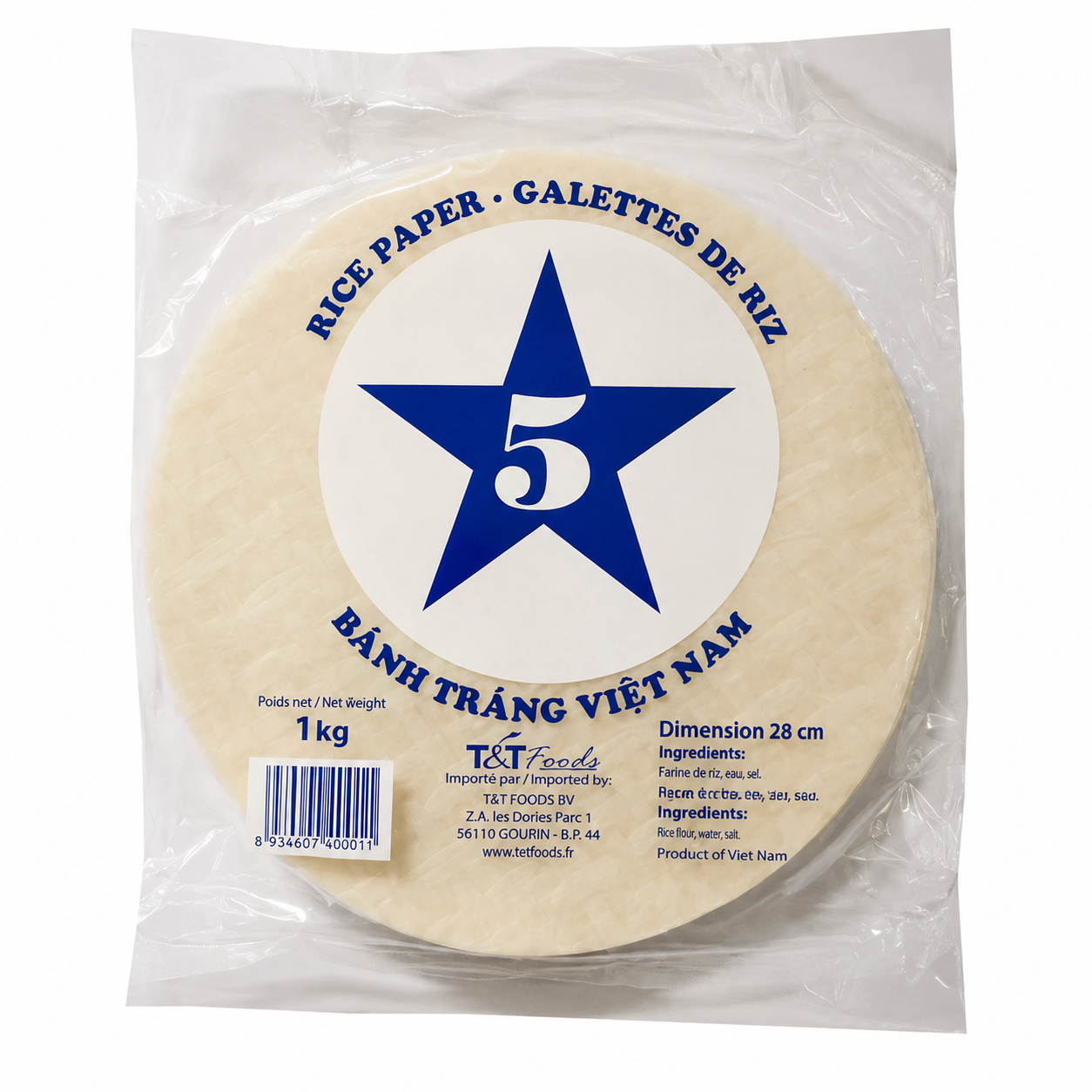 5 ETOILES Galettes de riz 28 cm - 1 kg