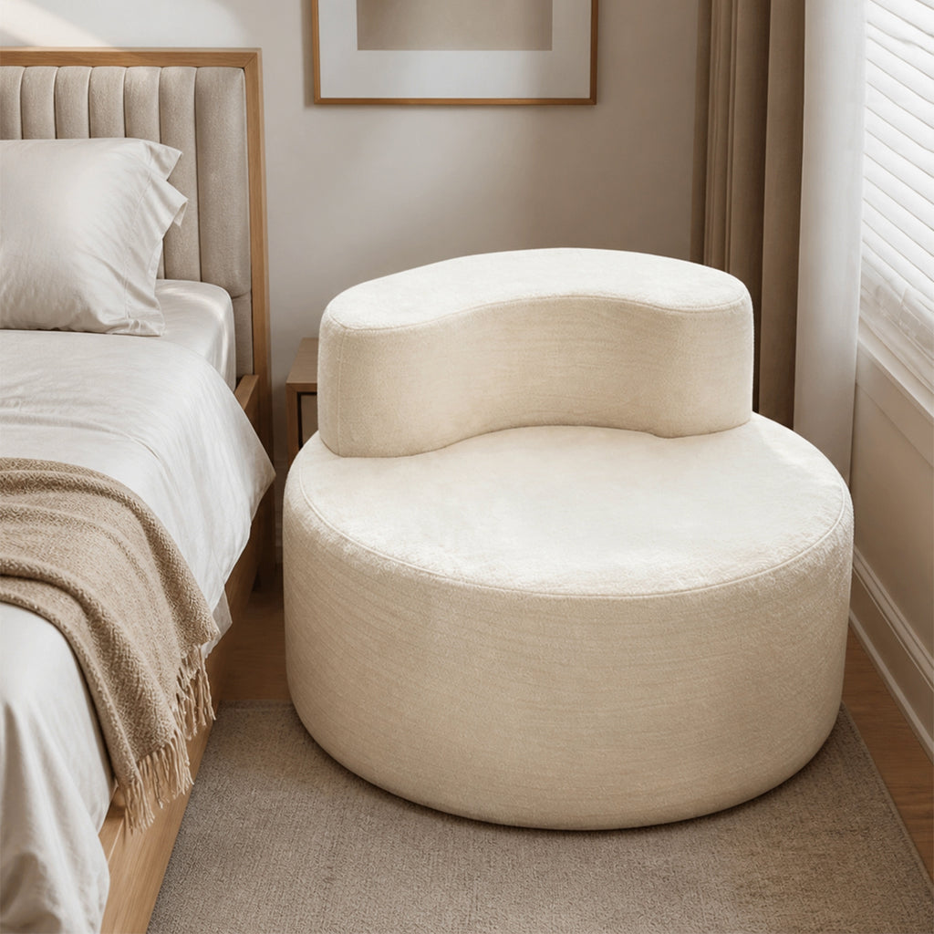 Canapé de détente pliable, sans assemblage, ultra doux, en mousse haute densité, pour salon – canapé sans structure, blanc