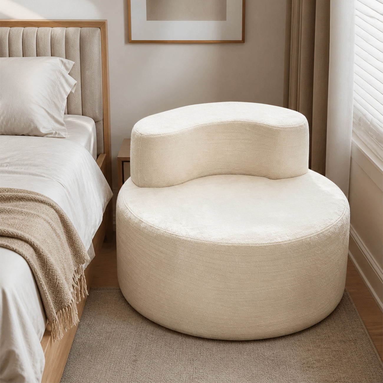 Canapé de détente pliable, sans assemblage, ultra doux, en mousse haute densité, pour salon – canapé sans structure, blanc