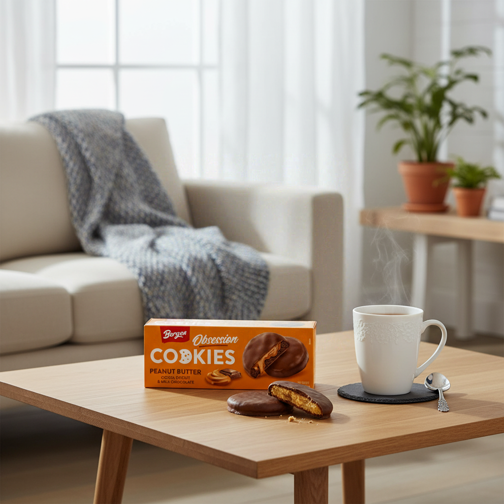 Bergen Obsession Biscuits au beurre de cacahuètes et au cacao 128 g