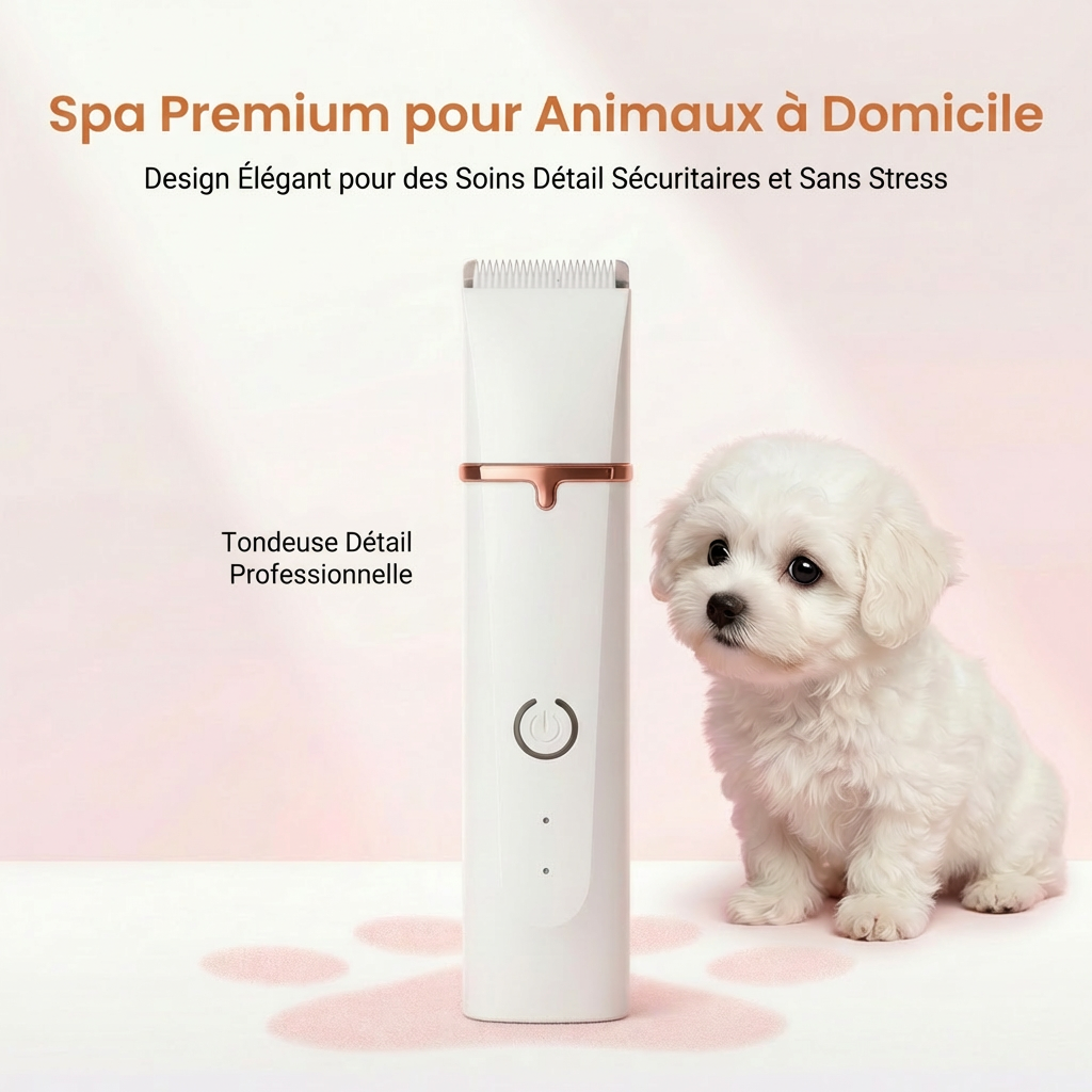 Blinkit Tondeuse électrique silencieuse pour animaux Blanc Mini 4 niveaux Étanche Longue autonomie Tondeuse à poils en céramique ZCC162