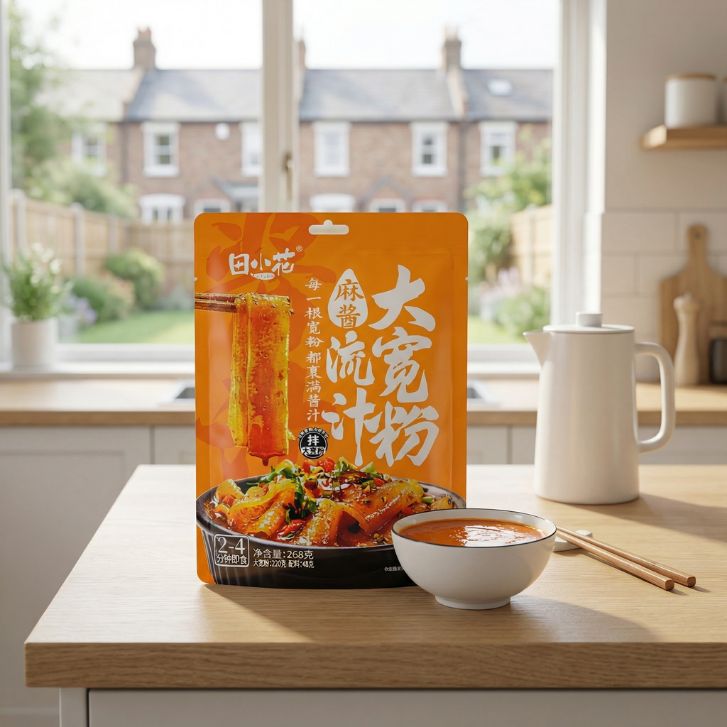 Tian Xiao Hua Nouilles de pomme de terre, base de soupe au sésame, sachet, 268 g