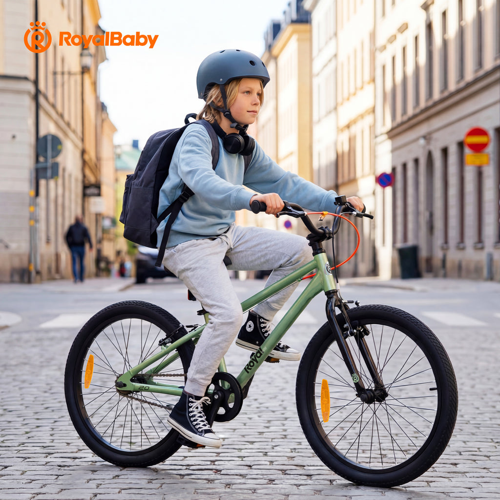RoyalBaby+ Vélo pour enfants+ Aluminium Freestyle PRO+ 20 pouces Vert, Poids net 7,4 kg