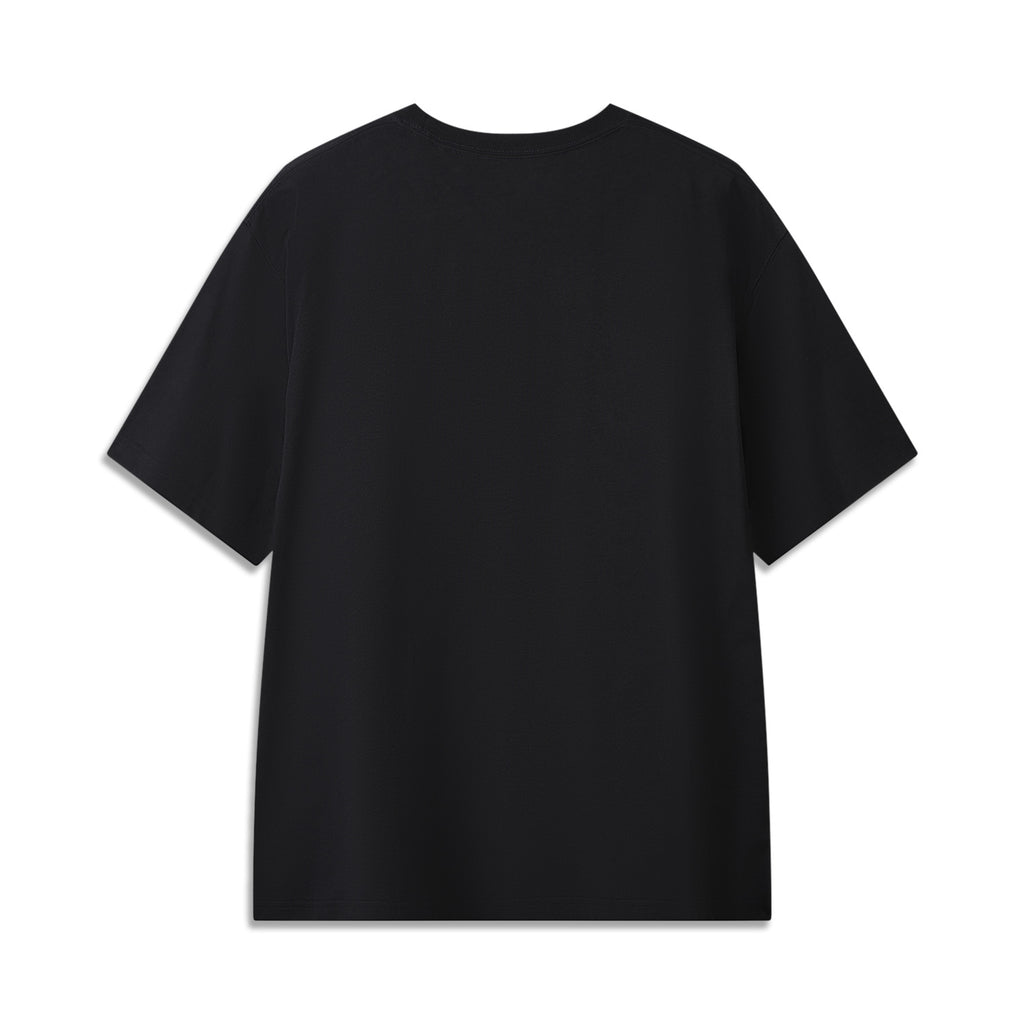 LI-NING T-shirt de sport et de loisir quotidien court commémoratif Curry Noir S