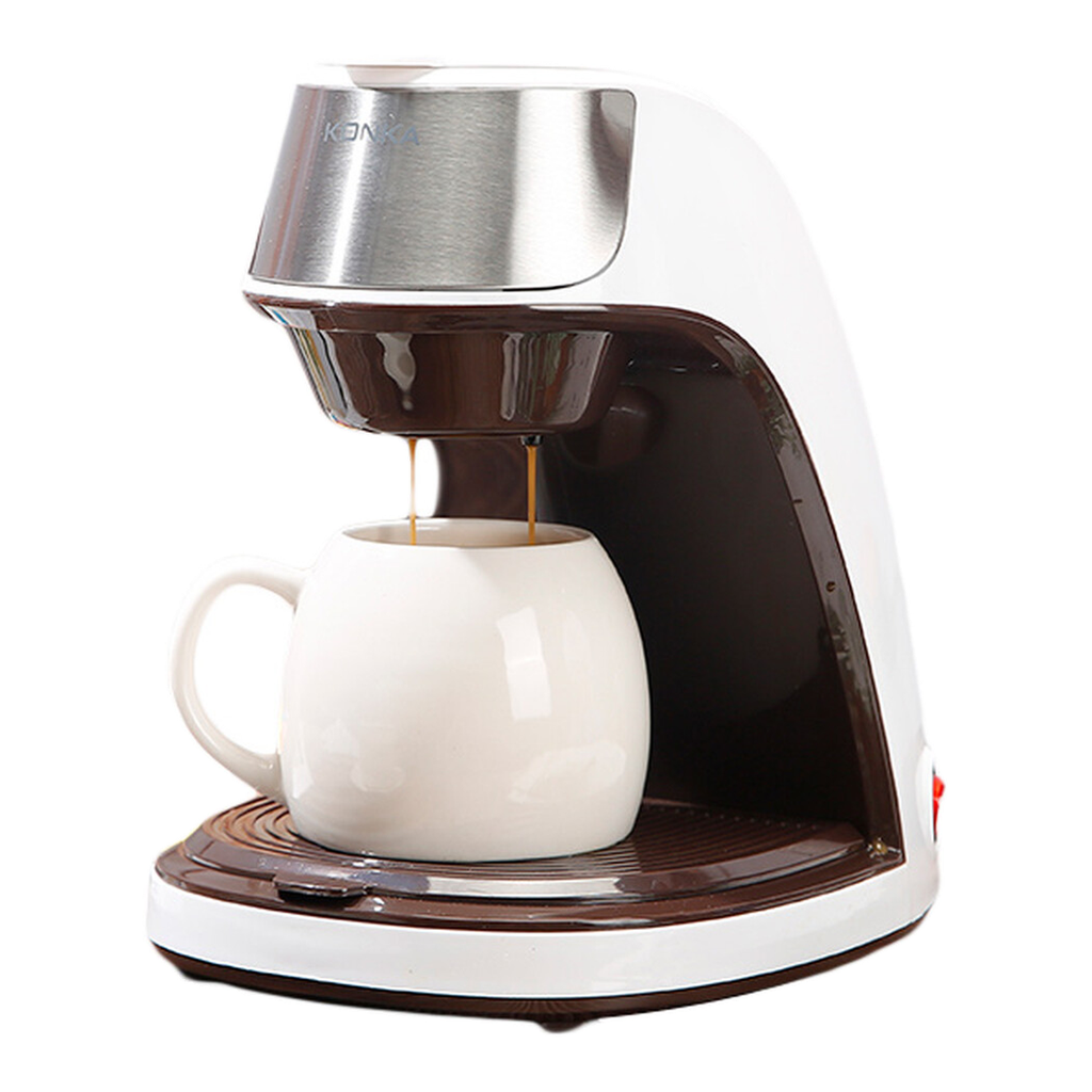 Konka Percolateur à café compact automatique 300 ml pour usage domestique, multifonction pour café et infusion aux fleurs