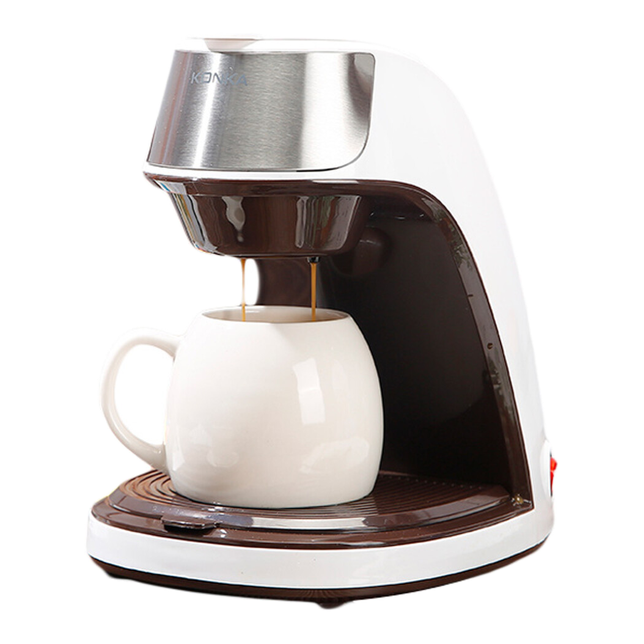 Konka Percolateur à café compact automatique 300 ml pour usage domestique, multifonction pour café et infusion aux fleurs