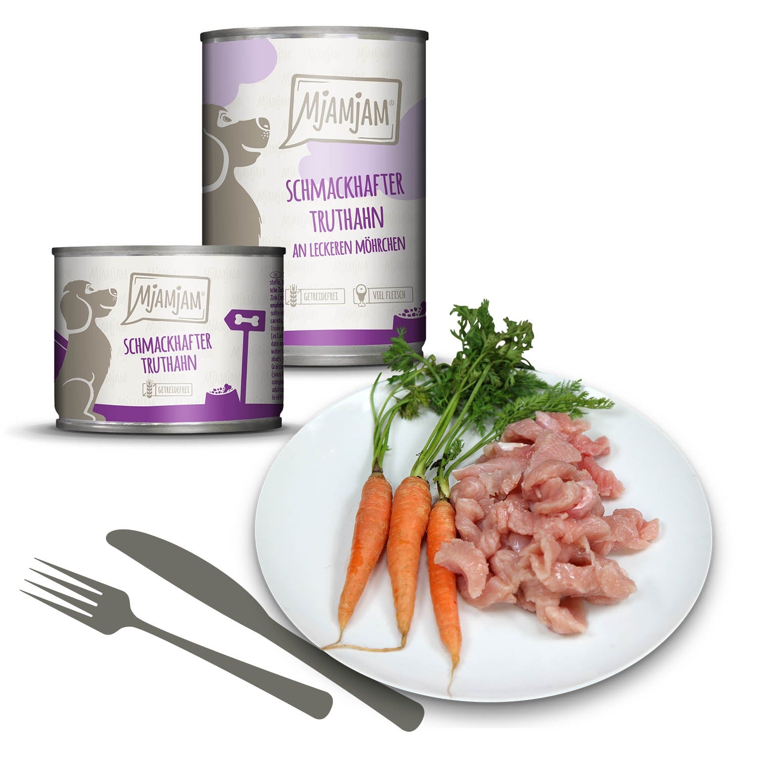 [Peut être servi frais pour l'été] MjAMJAM Nourriture humide pour chien dinde carotte 400 g