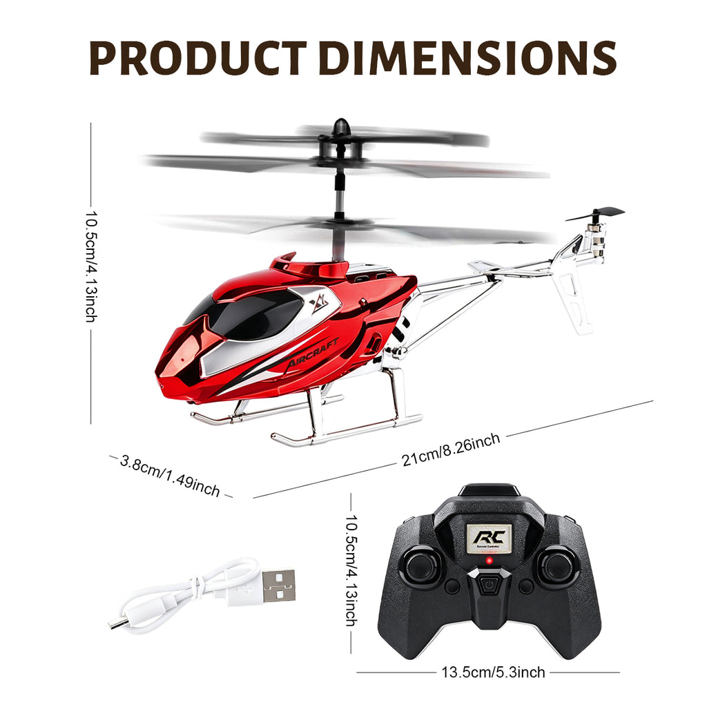 Jouet hélicoptère RC, avion télécommandé à coque en alliage avec lumière LED, décollage et atterrissage à une touche pour enfants