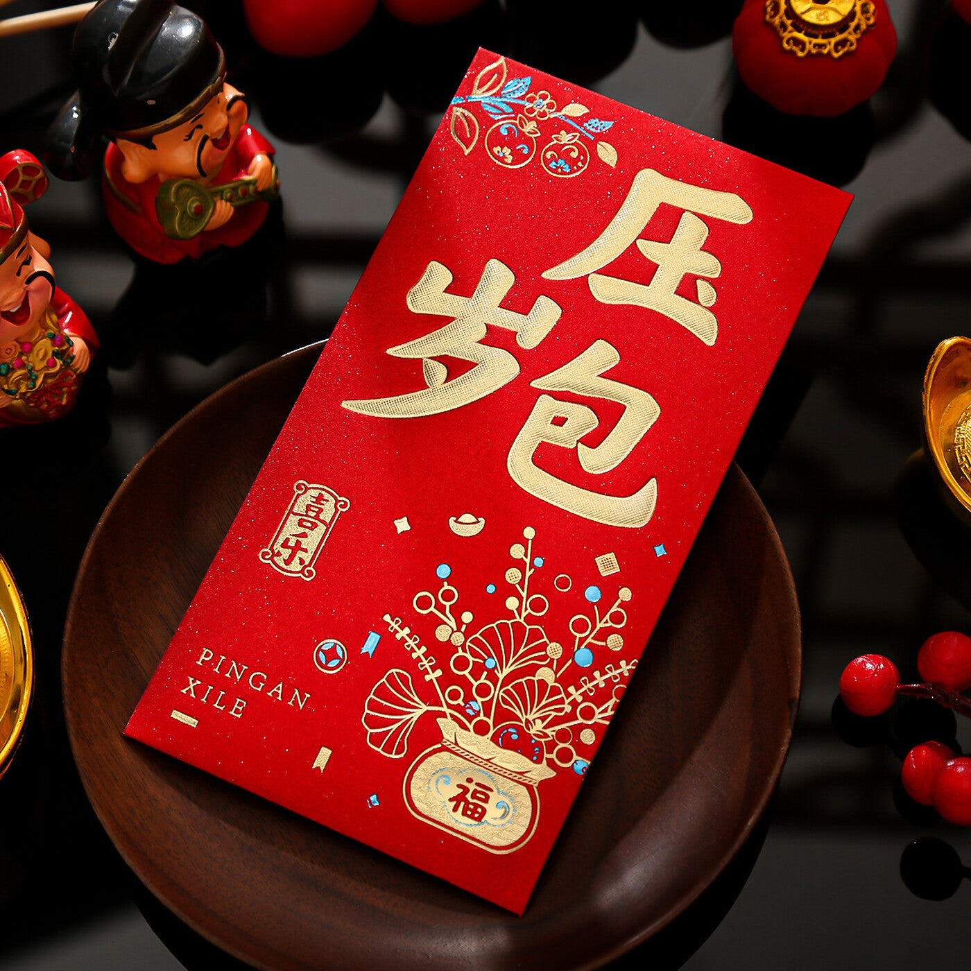 Wei's moment 6 pièces enveloppes rouges du Nouvel An chinois Hong Bao, enveloppes à argent pour le festival printanier de l'année lunaire, anniversaire, fête de mariage