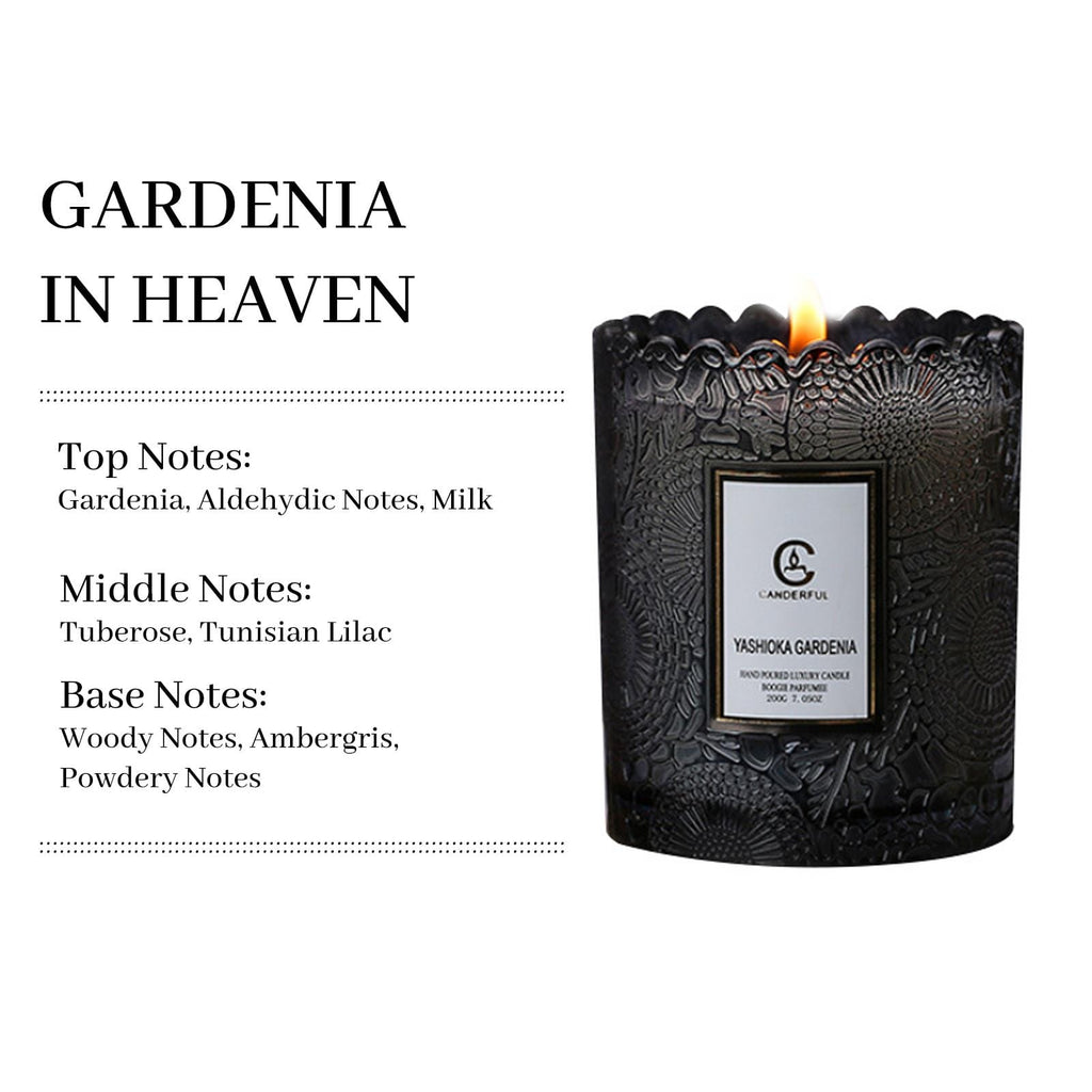 Zooly Bougie parfumée à bordure dentelée senteur Heavenly Gardenia - 200 g