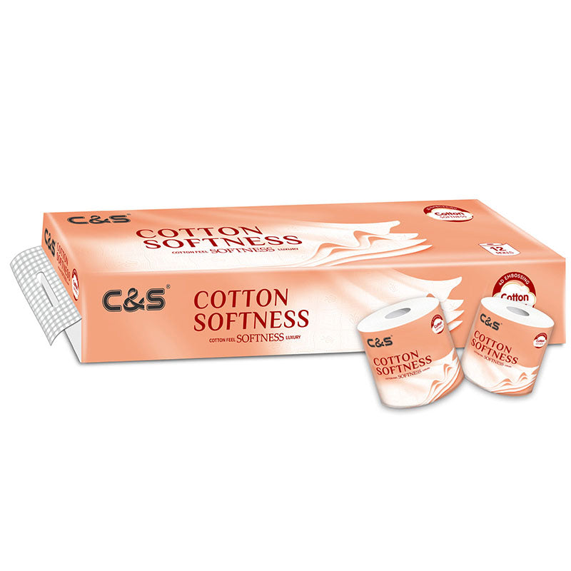 C&S Papier toilette (mandrin gaufré doux), 120 g, 12 rouleaux, doux comme du coton, toucher gaufré