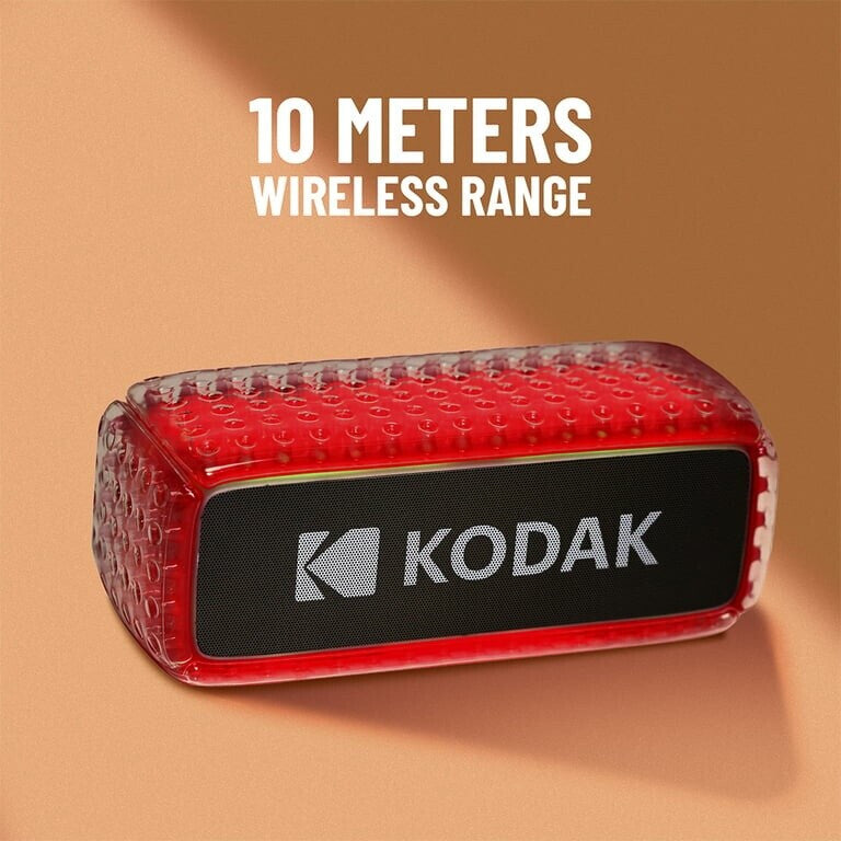 Kodak Enceinte Bluetooth IPX6 - 8 W - Batterie rechargeable 3,7 V/3000 mAh - Rouge