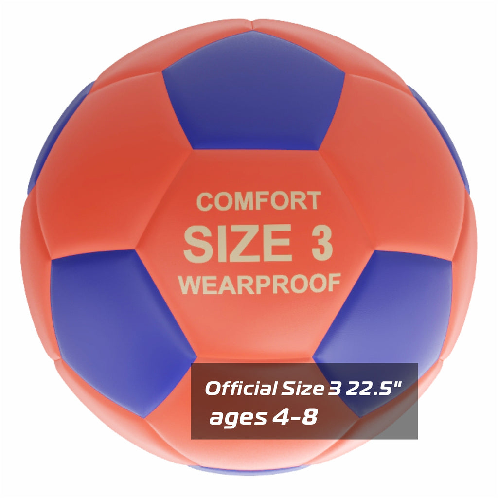 LONGSAIL Ballon de football en caoutchouc haute qualité orange/bleu - Taille 3