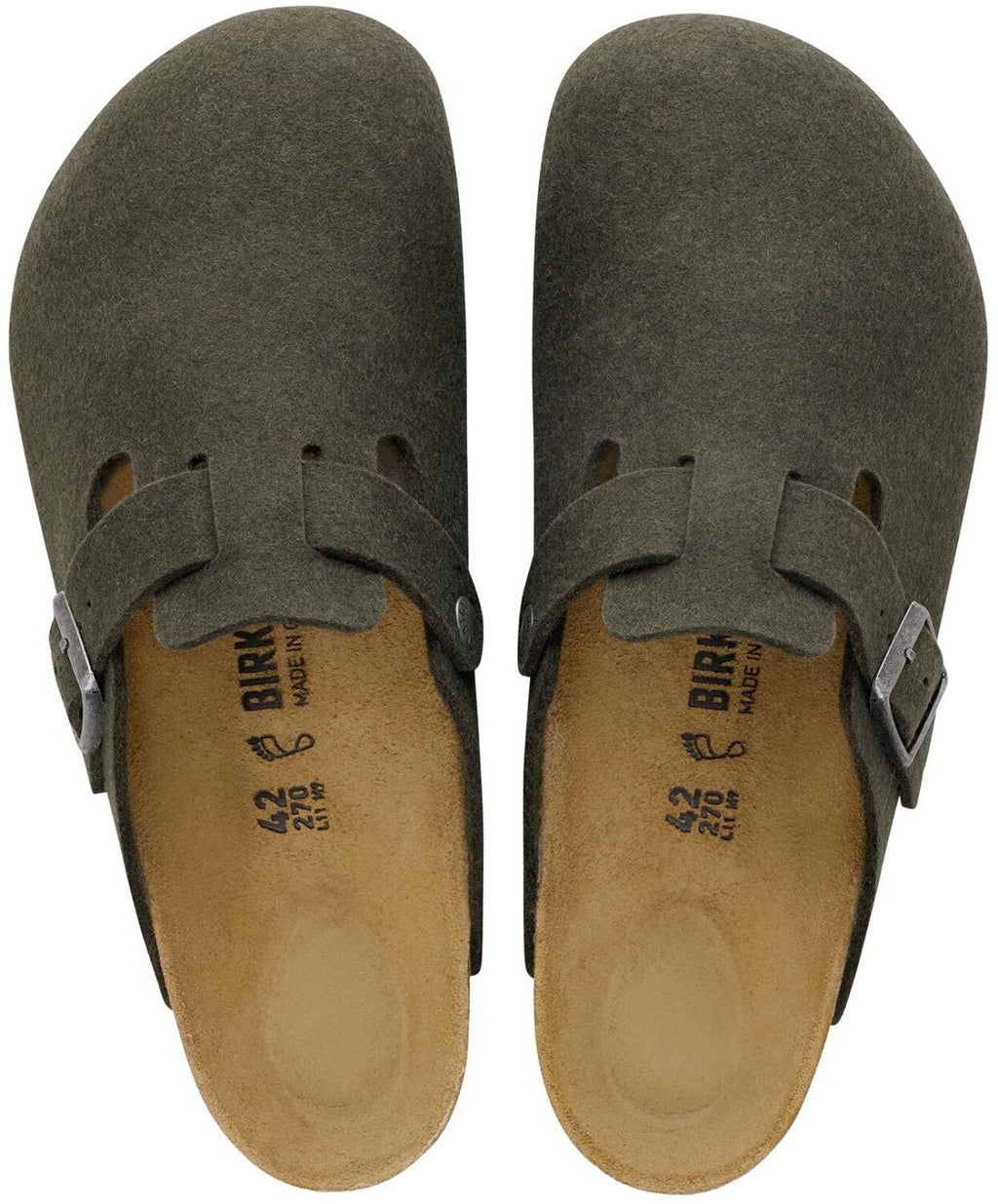 Birkenstock Sabots Boston en Cuir Daim, Thym