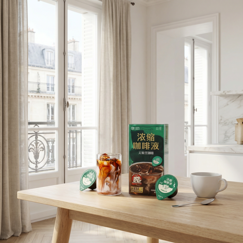 Yongpu Café expresso liquide (café noir sans sucre) 126 g (18 g × 7)
