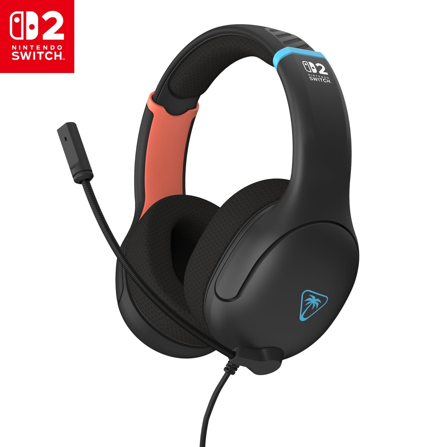 TURTLE BEACH Airlite Fit Casque Gaming Filaire (Prise 3.5mm) - Micro Muet par Basculement - Nintendo Switch 2, Switch, Switch OLED, Switch Lite, PC & Mobile - Noir Carbon