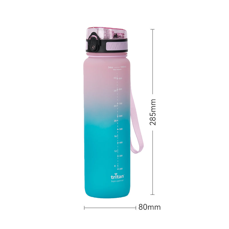 JORDAN & JUDY Gourde de sport en Tritan avec poignée 1000 ml - Rose ombré