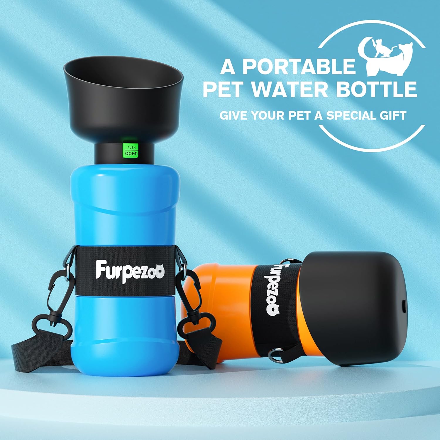 PECUTE PWB-BL01 Gourde d’extérieur pour animaux de compagnie bleu - 800 ml