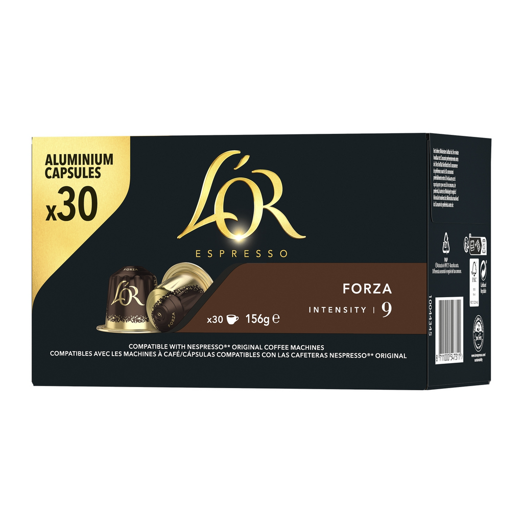 L'OR Café Capsules Forza Intensité 9 Compatibles Nespresso® la boite de 30