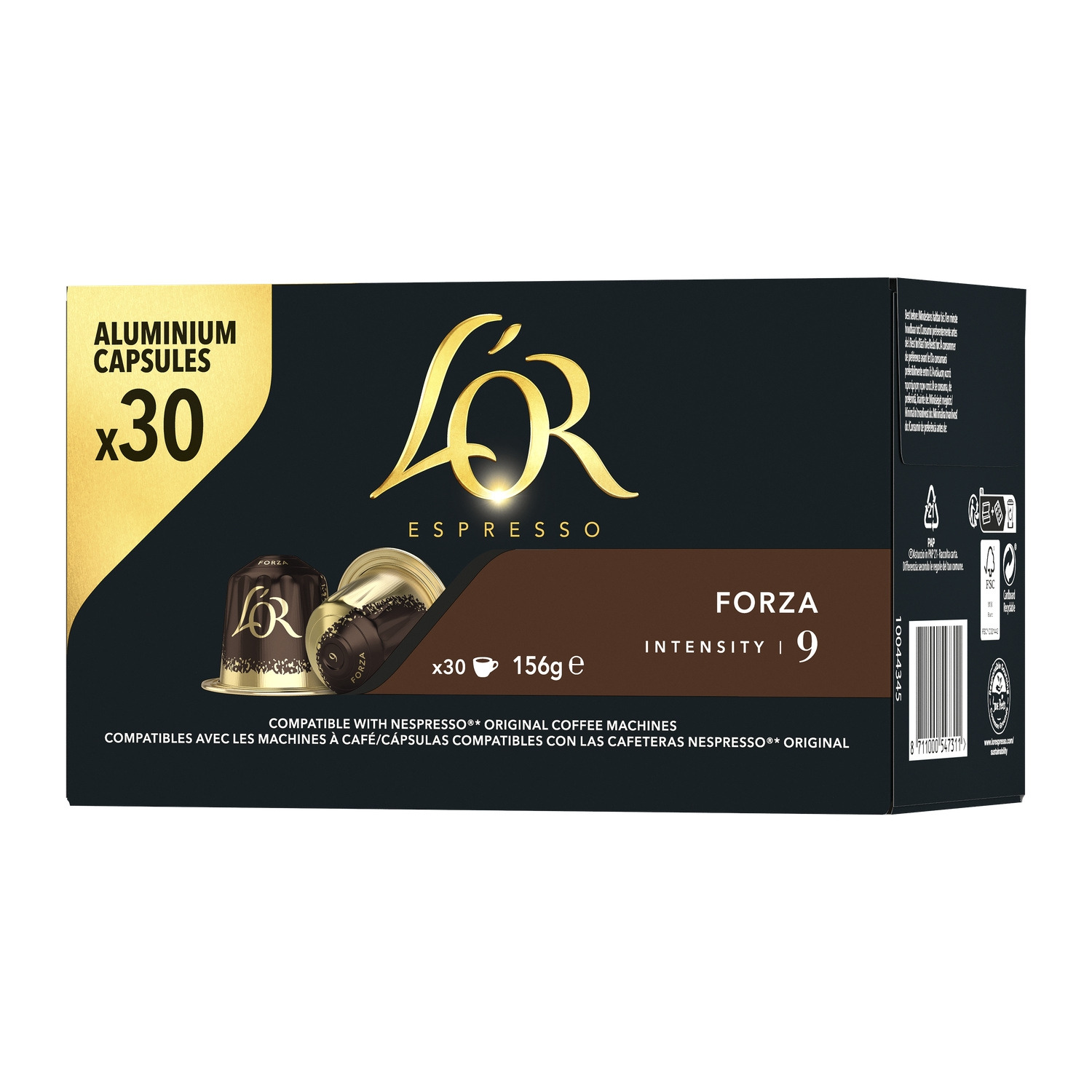 L'OR Café Capsules Forza Intensité 9 Compatibles Nespresso® la boite de 30