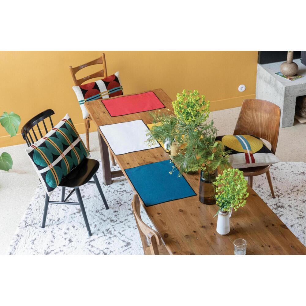 Winkler Lot de 2 sets de table recyclés Laora Paon 33 x 45