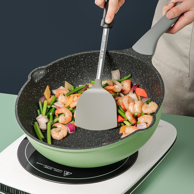 COOKER KING Série Bambou Wok en aluminium antiadhésif tous feux 32 cm