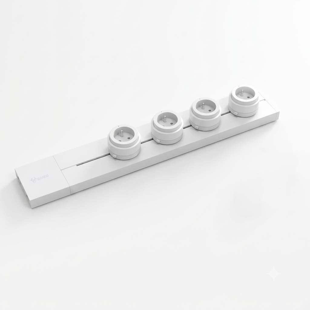 GONEO Rail de prises mural 500 mm blanc